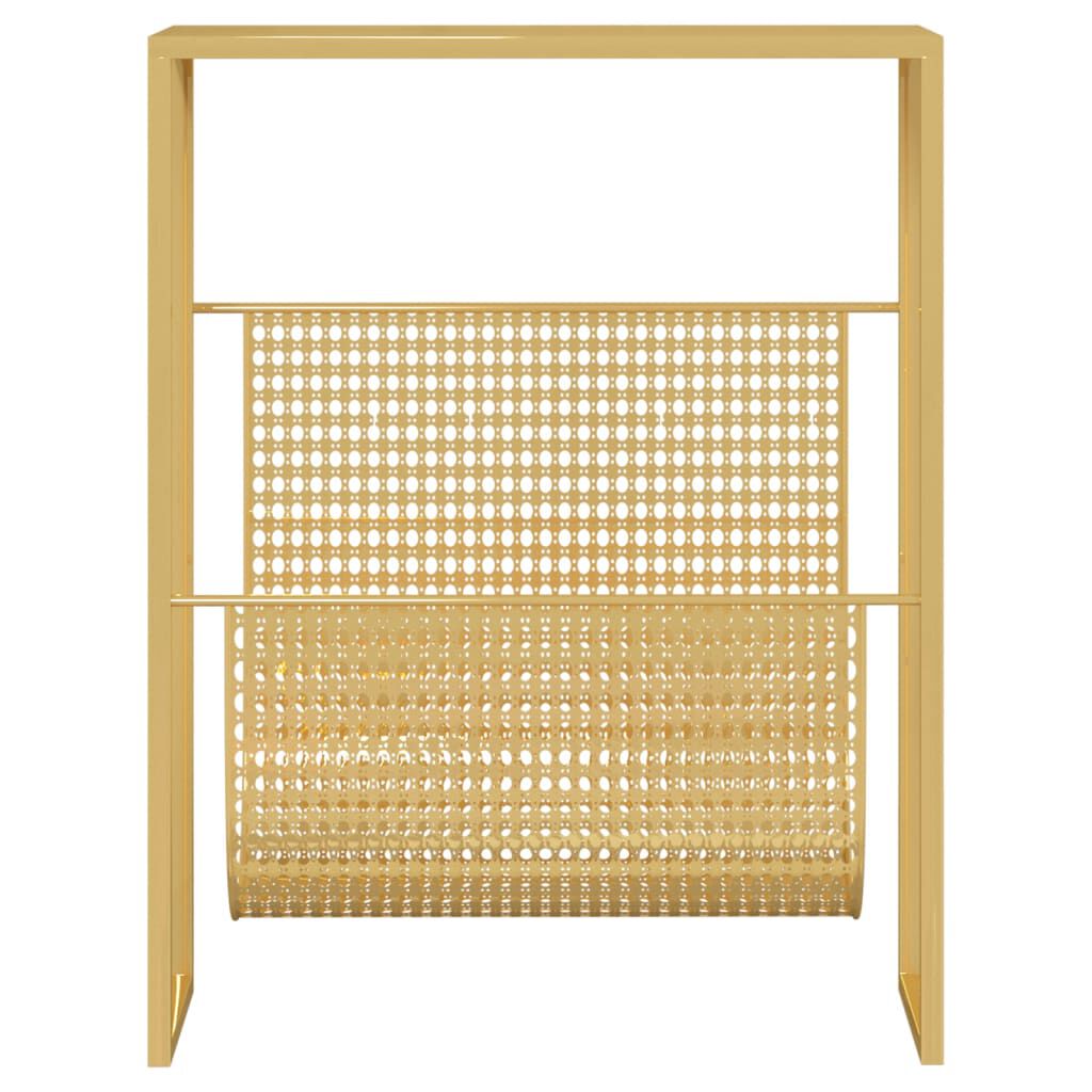 vidaXL Ραφιέρα Περιοδικών Χρυσή 35 x 15 x 45 εκ. από Ατσάλι