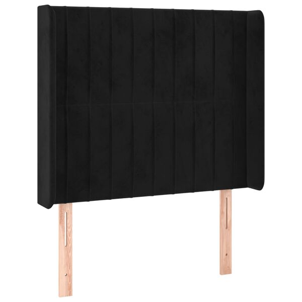 vidaXL Κεφαλάρι με Πτερύγια Μαύρο 83x16x118/128 εκ. Βελούδινο