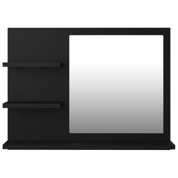 vidaXL Καθρέφτης Μπάνιου Μαύρος 60 x 10,5 x 45 εκ. Επεξ. Ξύλο
