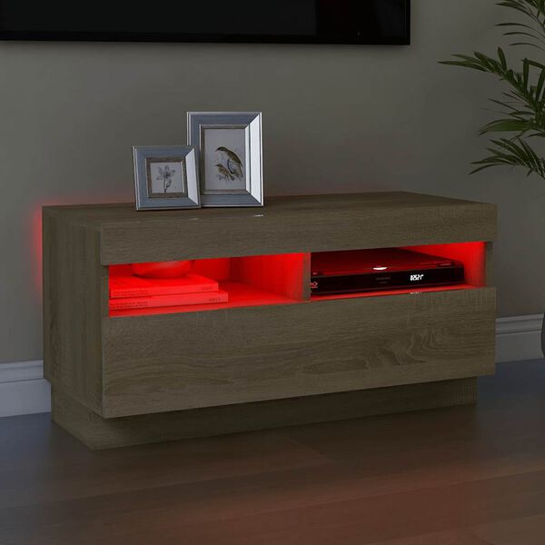 vidaXL Έπιπλο Τηλεόρασης με LED Sonoma Δρυς 80 x 35 x 40 εκ.