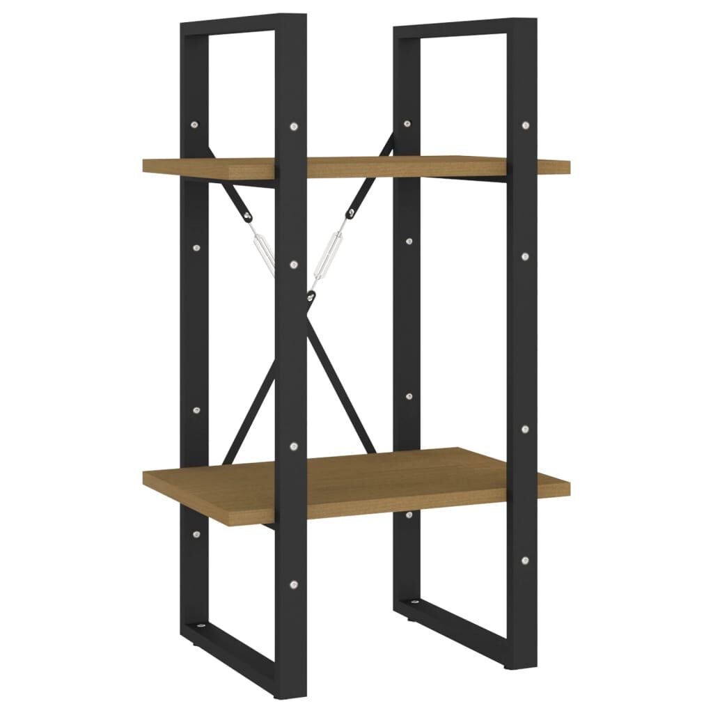 vidaXL Βιβλιοθήκη με 2 Ράφια Καφέ 40x30x70 εκ. από Μασίφ Ξύλο Πεύκου