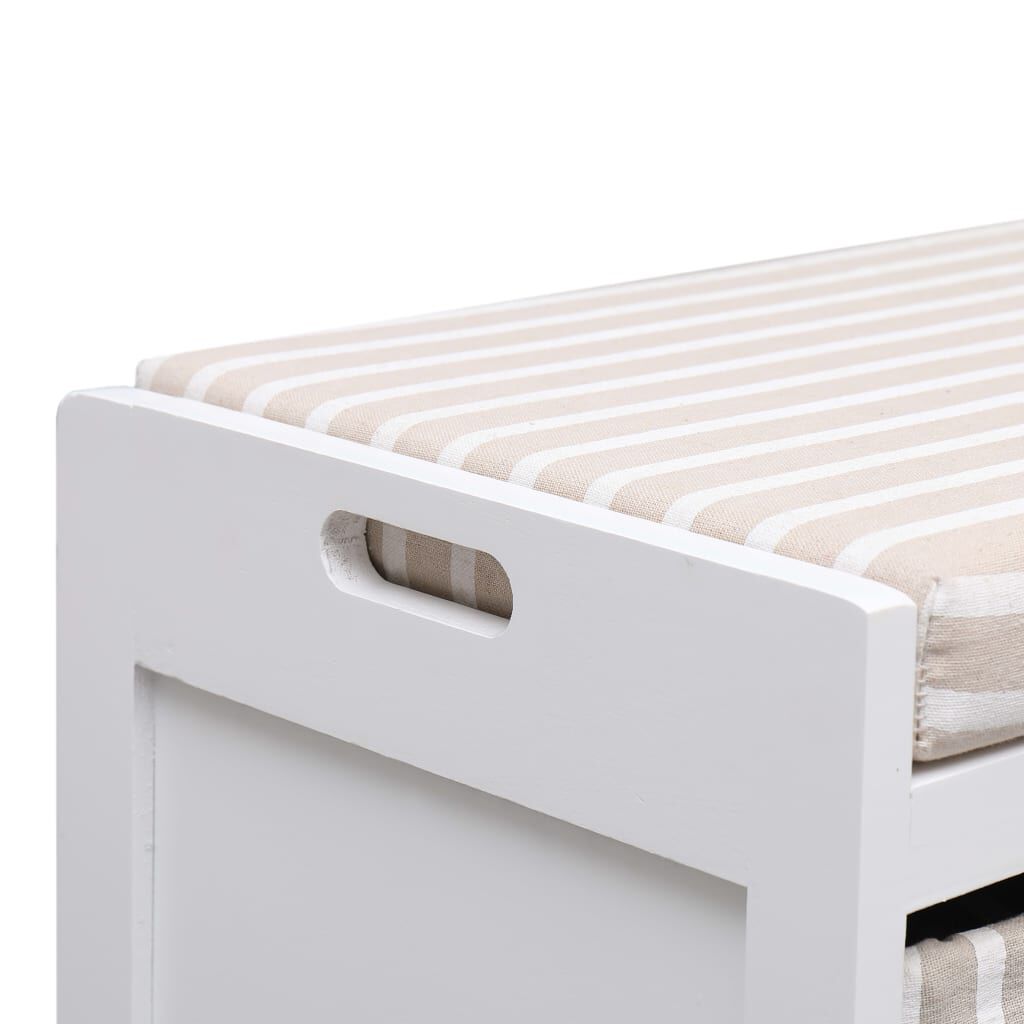 vidaXL Πάγκος Χολ Λευκός 70 x 33,5 x 45 εκ. από Ξύλο Παυλώνιας