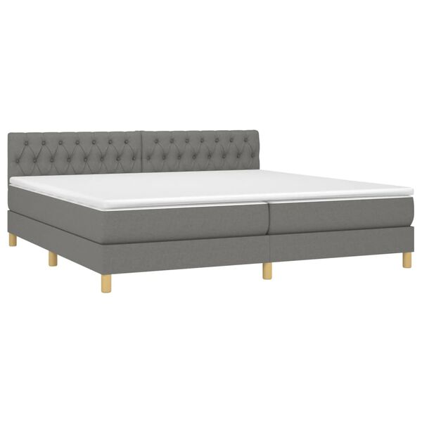 vidaXL &Kappa;&rho;&epsilon;&beta;ά&tau;&iota; Boxspring &mu;&epsilon; &Sigma;&tau;&rho;ώ&mu;&alpha; & LED &Sigma;&kappa;.&Gamma;&kappa;&rho;&iota; 200x200&epsilon;&kappa;. &Upsilon;&phi;&alpha;&sigma;&mu;ά&tau;&iota;&nu;&omicron;