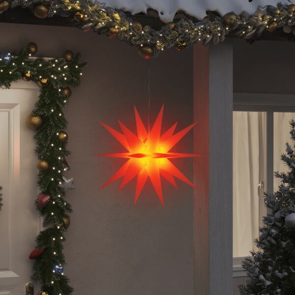 vidaXL Φωτιστικό Χριστουγεννιάτικο με LED Αναδιπλούμενο Κόκκινο 57 εκ
