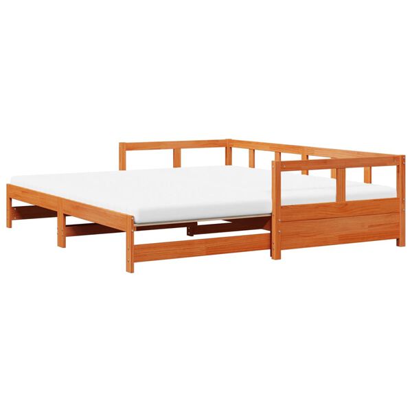 vidaXL Καναπές Κρεβάτι Συρόμενος+Στρώμα 90x190 εκ.Μασίφ Ξύλο Πεύκου