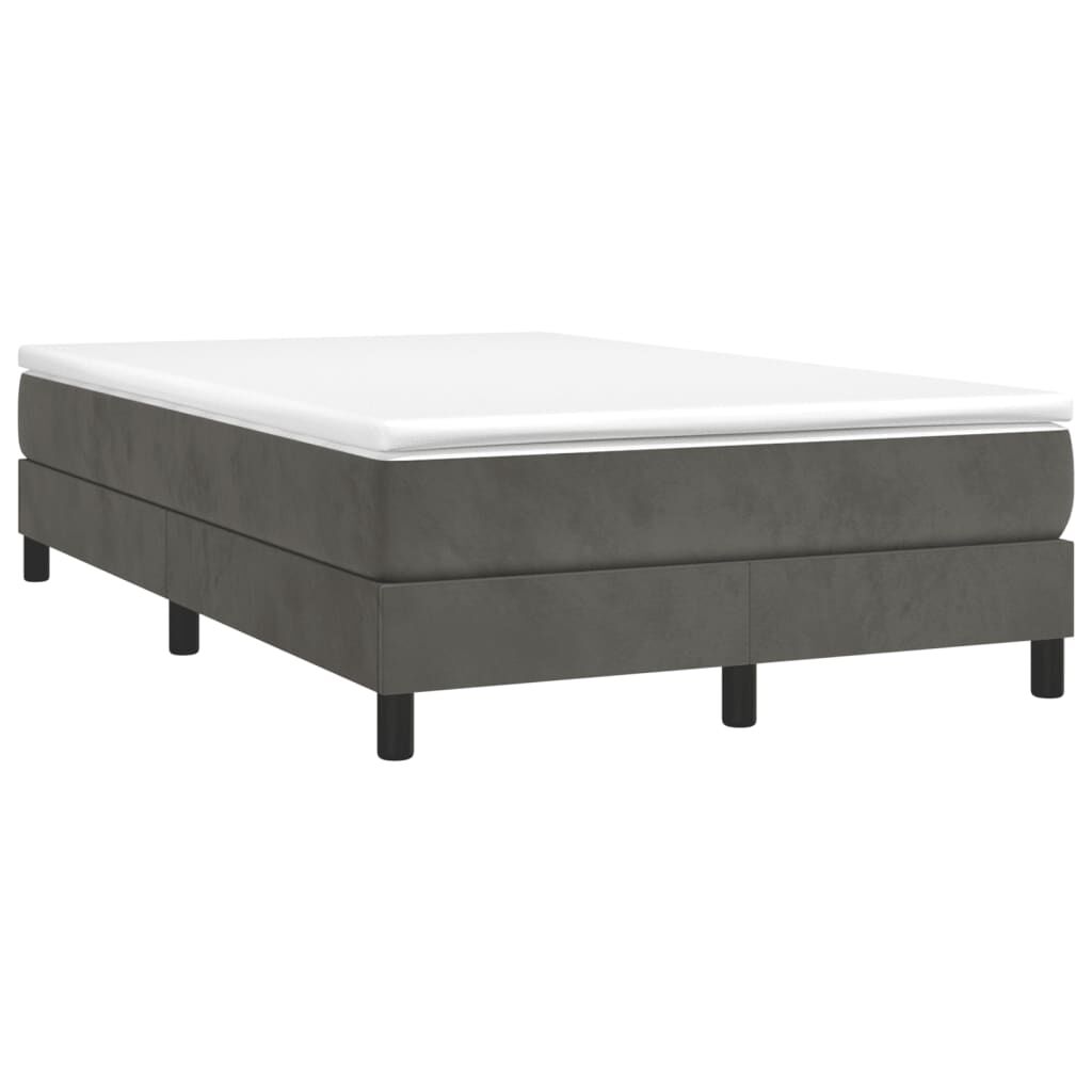 vidaXL Κρεβάτι Boxspring με Στρώμα Σκούρο Γκρι 120x190 εκ. Βελούδινο