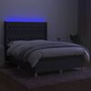 vidaXL &Kappa;&rho;&epsilon;&beta;ά&tau;&iota; Boxspring &mu;&epsilon; &Sigma;&tau;&rho;ώ&mu;&alpha; & LED &Sigma;&kappa;.&Gamma;&kappa;&rho;&iota; 140x200 &epsilon;&kappa; &Upsilon;&phi;&alpha;&sigma;&mu;ά&tau;&iota;&nu;&omicron;