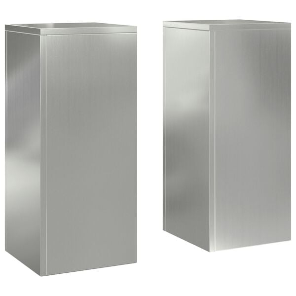vidaXL Στήριξη φυτών 2 pcs Ασημί 24 x 24 x 55 εκ.
