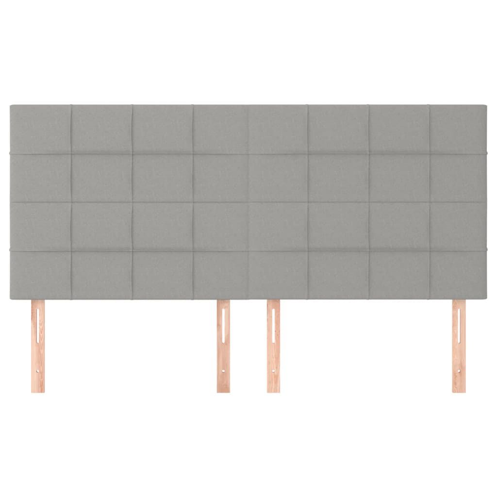 vidaXL Κεφαλάρια Κρεβατιού 4 τεμ.Αν. Γκρι 100x5x78/88 εκ. Υφασμάτινο