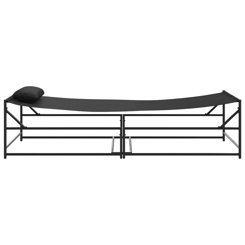 vidaXL Ξαπλώστρα Κήπου - Ανθρακί - 200x74x73 εκ. - Χάλυβας & Τεξτιλίνη