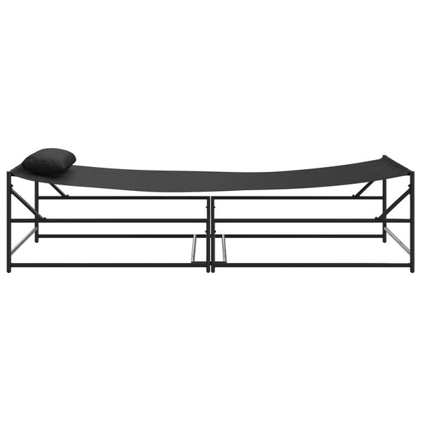 vidaXL Ξαπλώστρα Κήπου - Ανθρακί - 200x74x73 εκ. - Χάλυβας & Τεξτιλίνη