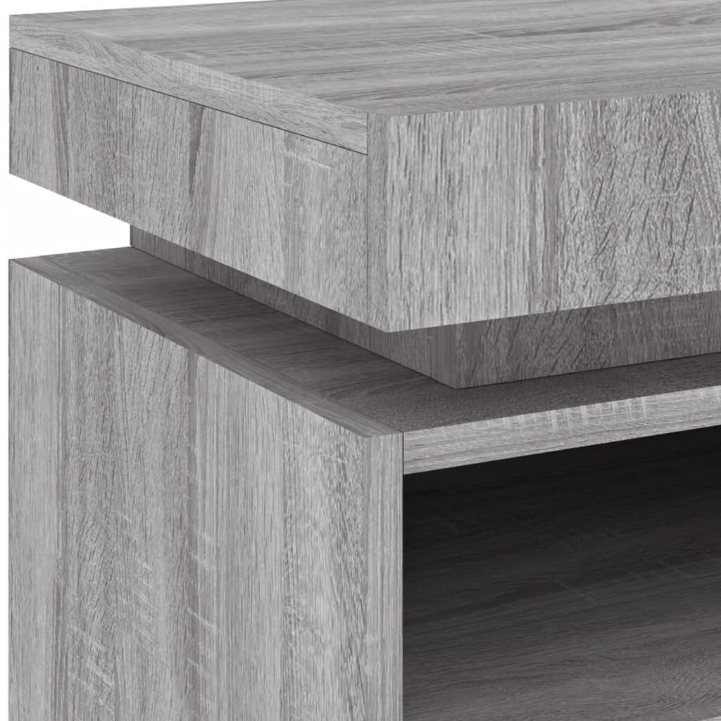 vidaXL Κομοδίνα με Φώτα LED 2 τεμ. Γκρι Sonoma 40x39x48,5 εκ.
