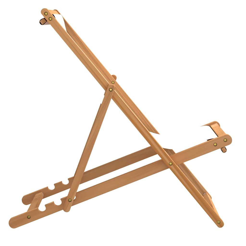 vidaXL Ξαπλώστρα Κρεμ 56 x 105 x 96 εκ. από Ξύλο Teak