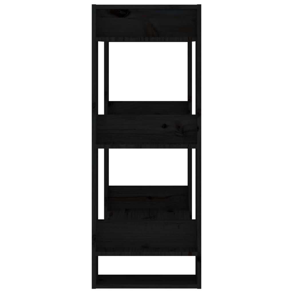 vidaXL Βιβλιοθήκη/Διαχωριστικό Χώρου Μαύρο 60x35x91 εκ. Μασίφ Πεύκο