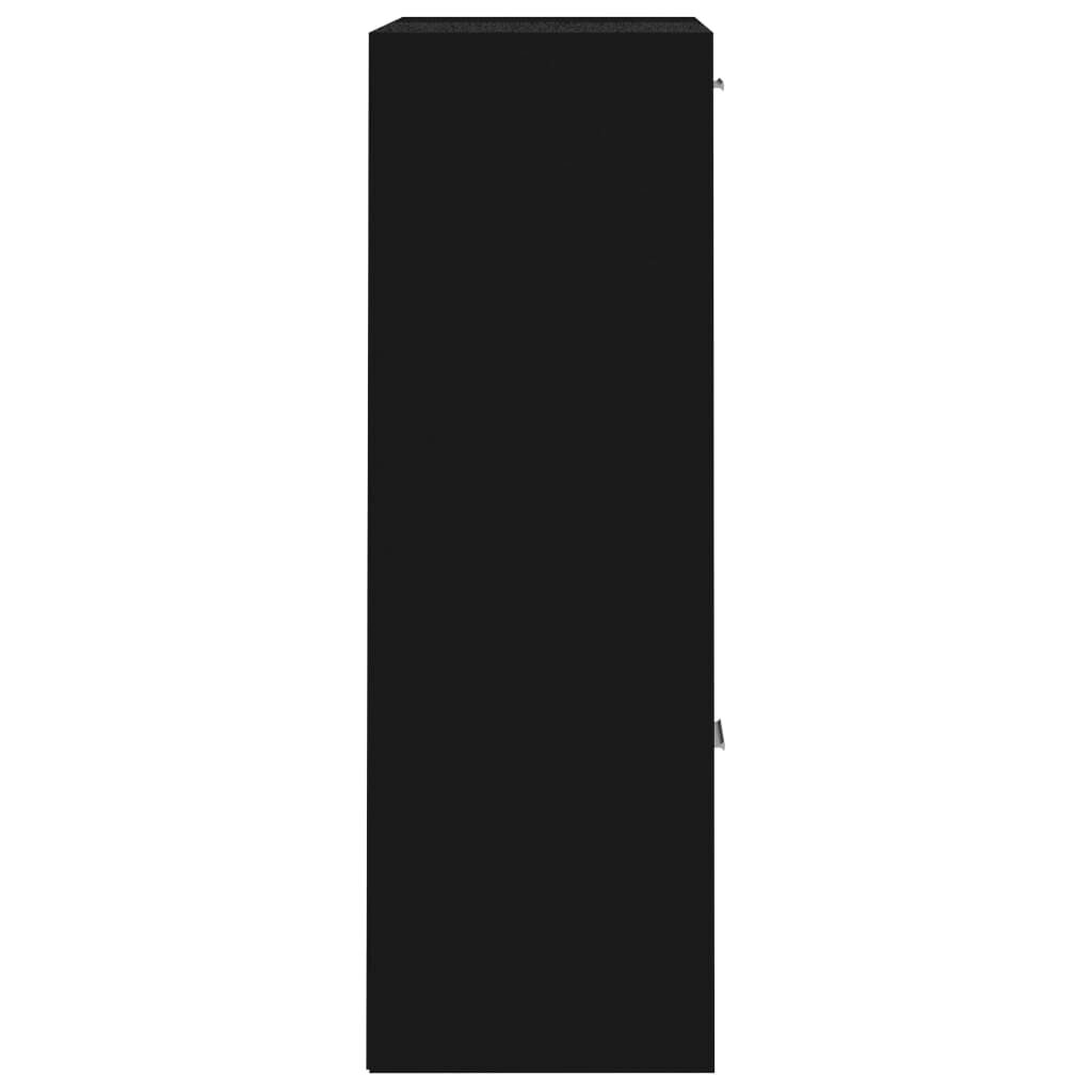 vidaXL Ραφιέρα με Ντουλάπια Μαύρη 60 x 29,5 x 90 εκ. από Επεξ. Ξύλο