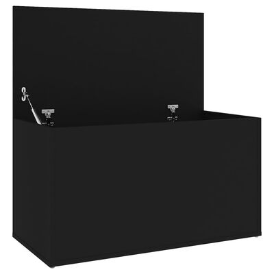 vidaXL Μπαούλο Αποθήκευσης Μαύρο 84 x 42 x 46 εκ. Επεξεργασμένο Ξύλο