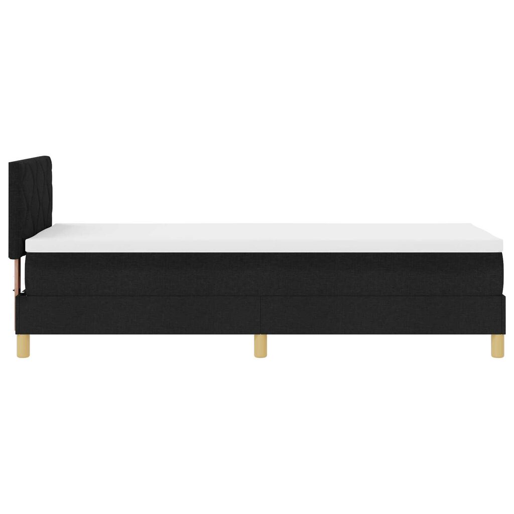 vidaXL Κρεβάτι με ελατήρια με στρώμα Μαύρο 80 x 200 cm ύφασμα