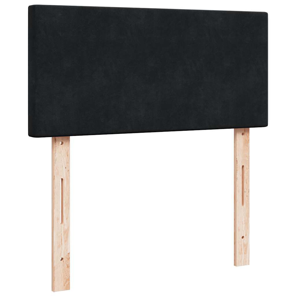 vidaXL Οθωμανικό κρεβάτι με στρώμα Μαύρο 90x190cm Velvet