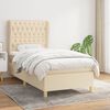 vidaXL Κρεβάτι Boxspring με Στρώμα Κρεμ 90x190 εκ.Υφασμάτινο