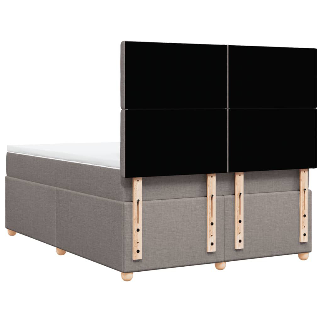 vidaXL Κρεβάτι Boxspring με Στρώμα Taupe 140x190 εκ. Υφασμάτινο