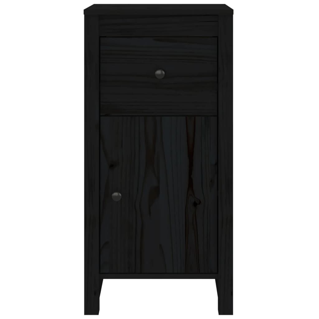 vidaXL Ντουλάπια 2 τεμ. Μαύρα 40x35x80 εκ. από Μασίφ Ξύλο Πεύκου