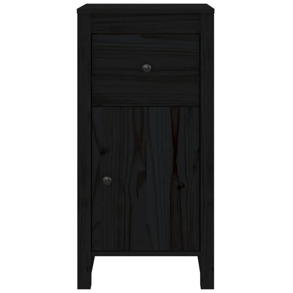 vidaXL Ντουλάπια 2 τεμ. Μαύρα 40x35x80 εκ. από Μασίφ Ξύλο Πεύκου