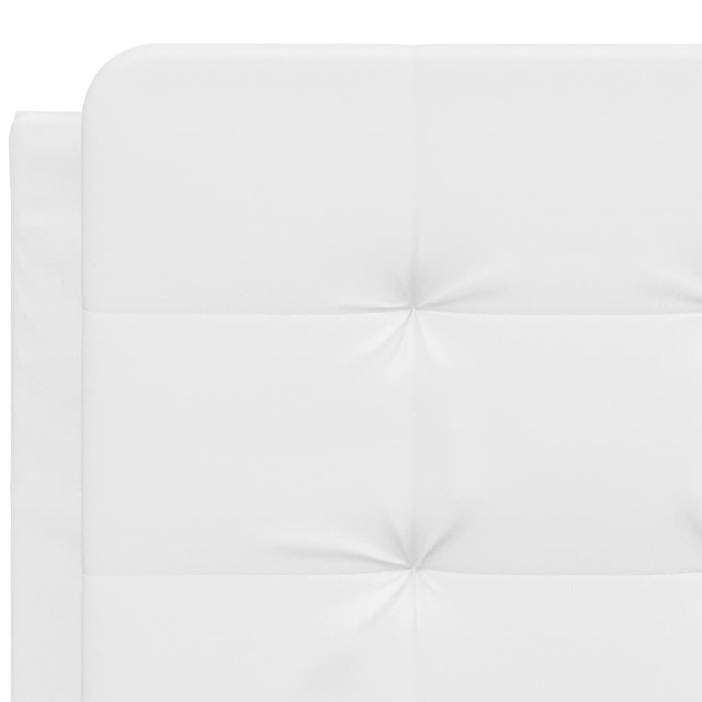 vidaXL Πλαίσιο Κρεβατιού με LED Λευκό 140x190 εκ. Συνθετικό Δέρμα