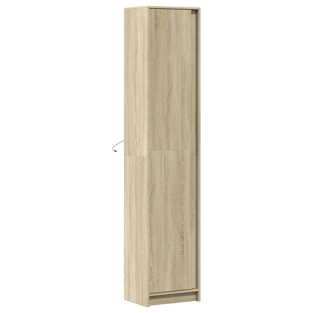 vidaXL Ντουλάπι με LED Δρυς 41,5x32,5x200 εκ. από Επεξεργασμένο Ξύλο