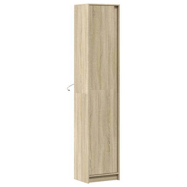 vidaXL Ντουλάπι με LED Δρυς 41,5x32,5x200 εκ. από Επεξεργασμένο Ξύλο