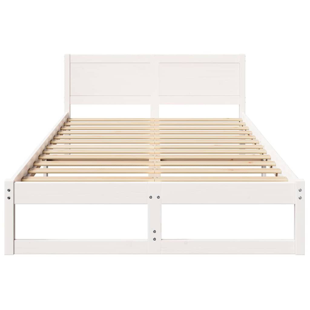 vidaXL Σκελετός Κρεβατιού Λευκό 120 x 190 cm Μασίφ ξύλο πεύκου
