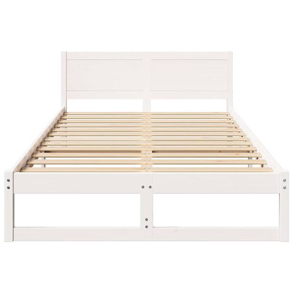 vidaXL Σκελετός Κρεβατιού Λευκό 120 x 190 cm Μασίφ ξύλο πεύκου