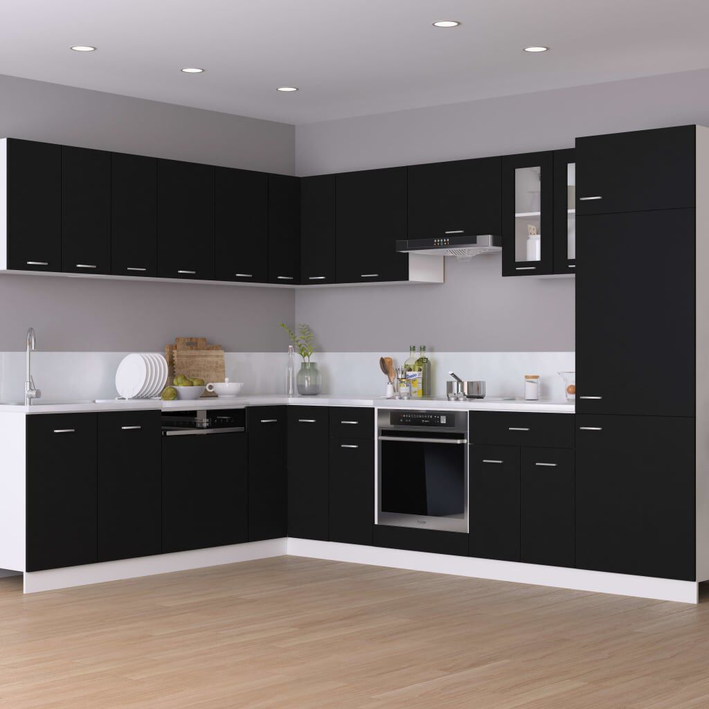 vidaXL Ντουλάπι Κρεμαστό Lyon Μαύρο 80 x 31 x 60 εκ. από Επεξ. Ξύλο