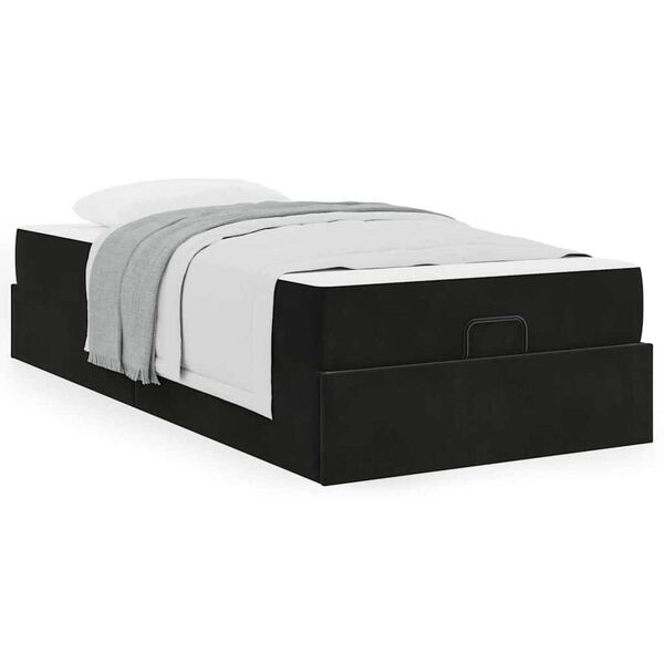 vidaXL Σκελετός Κρεβατιού με στρώμα Μαύρο 90 x 190 cm Βελούδο