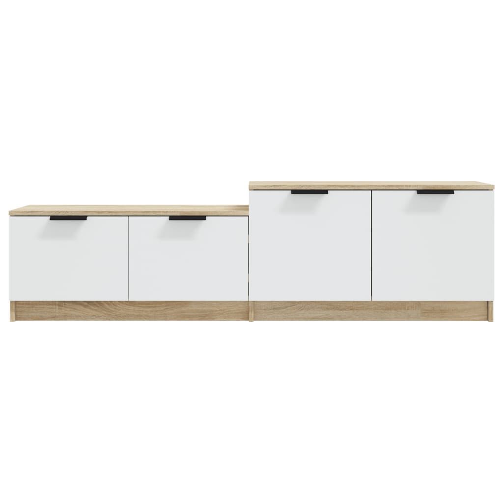 vidaXL Έπιπλο Τηλεόρασης Λευκό/Sonoma Δρυς 158,5x36x45 εκ. Επεξ. Ξύλο