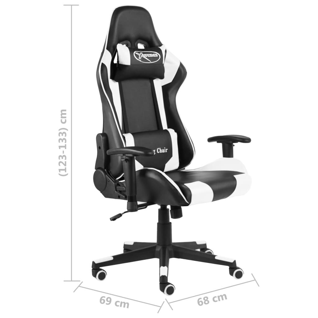 vidaXL Καρέκλα Gaming Περιστρεφόμενη Λευκή PVC