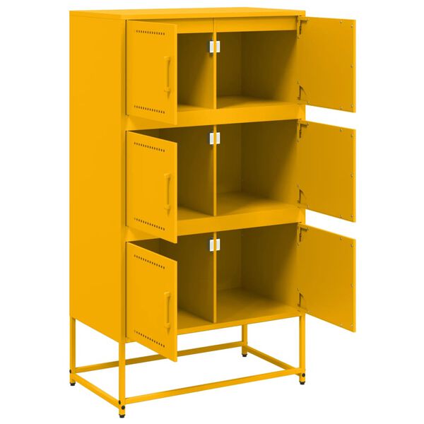 vidaXL Ντουλάπι Μουσταρδί 68,5x38,5x123,5 εκ. από Ατσάλι