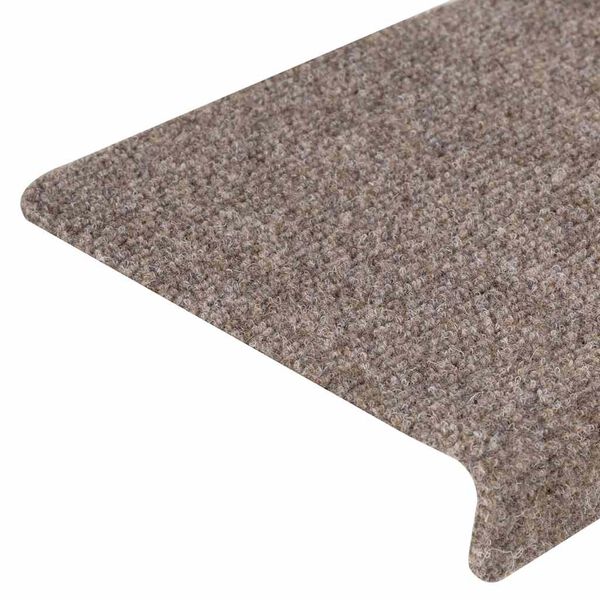 vidaXL Πατάκια Σκάλας 15 τεμ. Κρεμ 65x21x4 εκ. Βελονιασμένο Ύφασμα