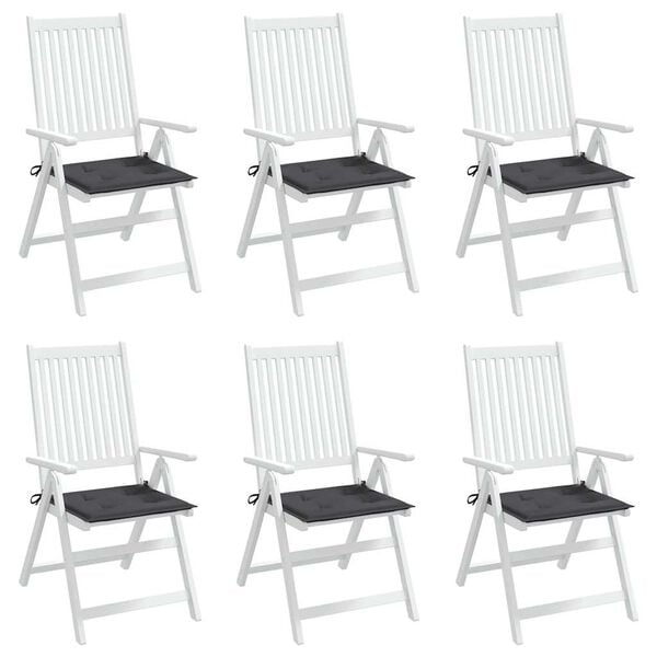 vidaXL Μαξιλάρια Καρέκλας Κήπου 6τεμ Ανθρακί 50x50x4 εκ. Oxford Ύφασμα