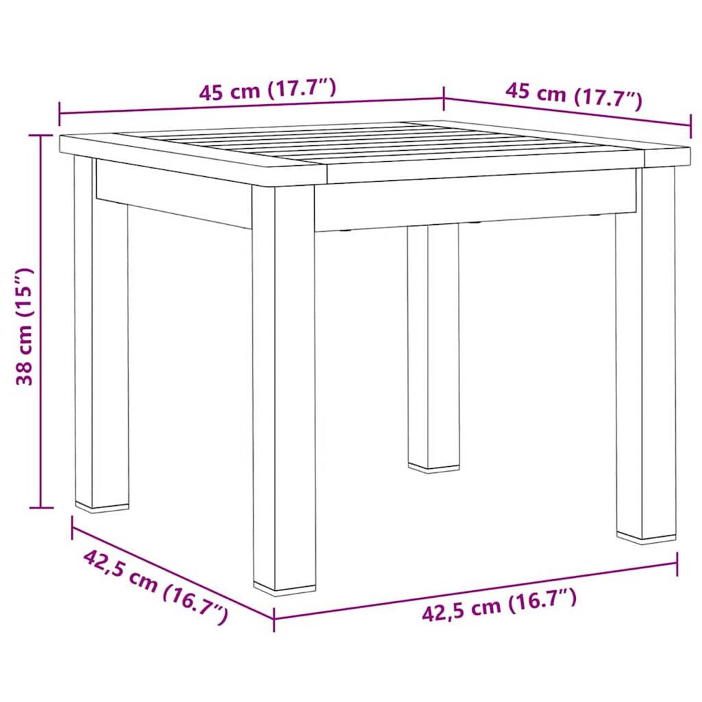 vidaXL Σετ Εξωτερικής Τραπέζης 3 pcs Καφέ και Μαύρο Μασίφ ξύλο teak