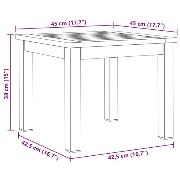 vidaXL Σετ Εξωτερικής Τραπέζης 3 pcs Καφέ και Μαύρο Μασίφ ξύλο teak