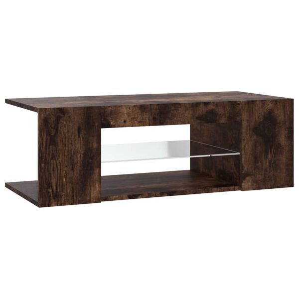 vidaXL Έπιπλο Τηλεόρασης με LED Καπνιστή Δρυς 90 x 39 x 30 εκ.