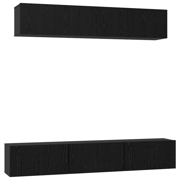vidaXL Σετ επίπλου τηλεόρασης 5 pcs Μαύρη Οξυά Επεξεργασμένο ξύλο