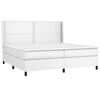 vidaXL Κρεβάτι Boxspring με Στρώμα & LED Λευκό 200x200 εκ. Συνθ. Δέρμα