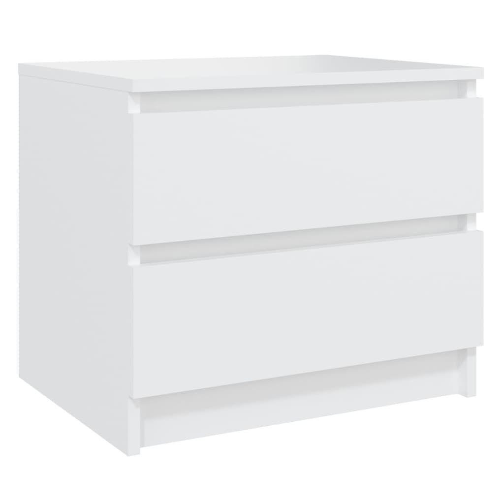 vidaXL Κομοδίνα 2 τεμ. Λευκά 50 x 39 x 43,5 εκ. από Επεξεργασμένο Ξύλο