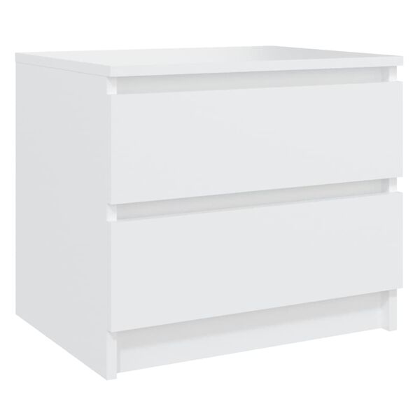 vidaXL Κομοδίνα 2 τεμ. Λευκά 50 x 39 x 43,5 εκ. από Επεξεργασμένο Ξύλο