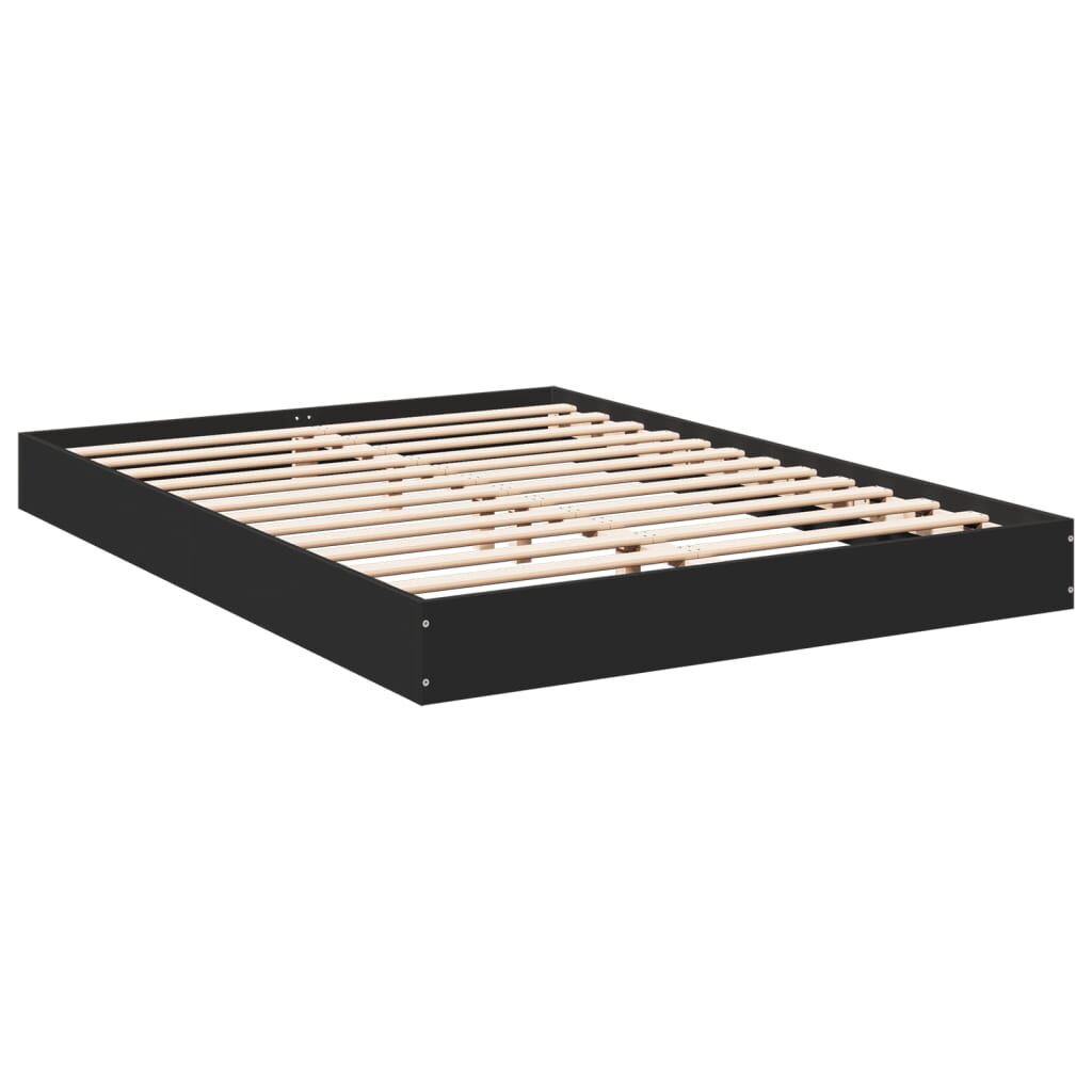 vidaXL Πλαίσιο Κρεβατιού Μαύρο 140x200 εκ. Επεξεργ. Ξύλο