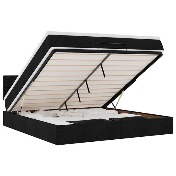 vidaXL &Omicron;&theta;&omega;&mu;&alpha;&nu;&iota;&kappa;ό &kappa;&rho;&epsilon;&beta;ά&tau;&iota; &mu;&epsilon; &sigma;&tau;&rho;ώ&mu;&alpha; & LEDs &Mu;&alpha;ύ&rho;&omicron; ύ&phi;&alpha;&sigma;&mu;&alpha; 180x200cm