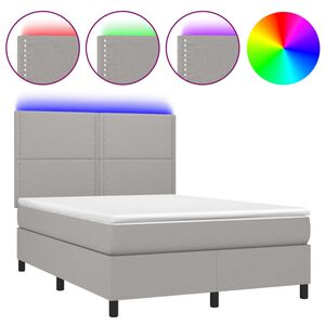 vidaXL &Kappa;&rho;&epsilon;&beta;ά&tau;&iota; Boxspring &mu;&epsilon; &Sigma;&tau;&rho;ώ&mu;&alpha; & LED &Alpha;&nu;.&Gamma;&kappa;&rho;&iota; 140x200&epsilon;&kappa;. &Upsilon;&phi;&alpha;&sigma;&mu;ά&tau;&iota;&nu;&omicron;
