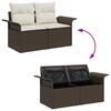 vidaXL Σετ Καναπέ Κήπου με μαξιλάρι 8 pcs Καφέ Πολυ ράταν