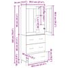 vidaXL Highboard &Mu;&alpha;ύ&rho;&eta; &Omicron;&xi;&upsilon;ά 69,5 x 34 x 180 &epsilon;&kappa;. &Epsilon;&pi;&epsilon;&xi;&epsilon;&rho;&gamma;&alpha;&sigma;&mu;έ&nu;&omicron; &xi;ύ&lambda;&omicron;